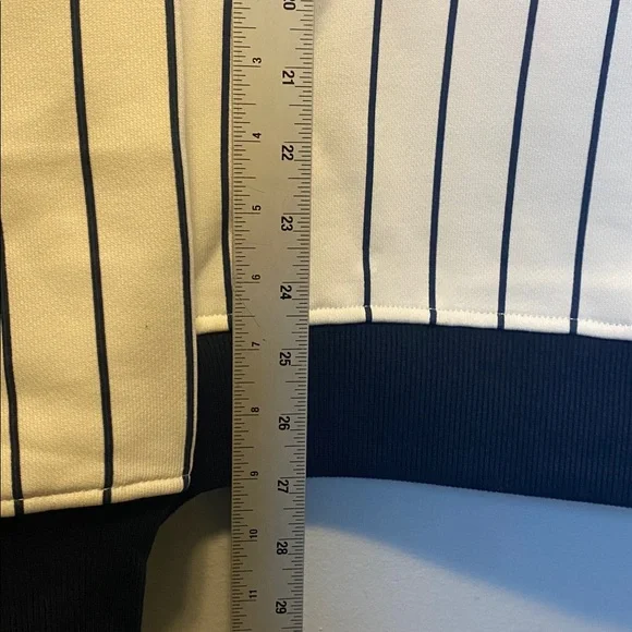 Bogey Boys Pinstripe Crewneck Pullover NEW Mens Large Navy Blue White Sweatshirt - Picture 11 of 13